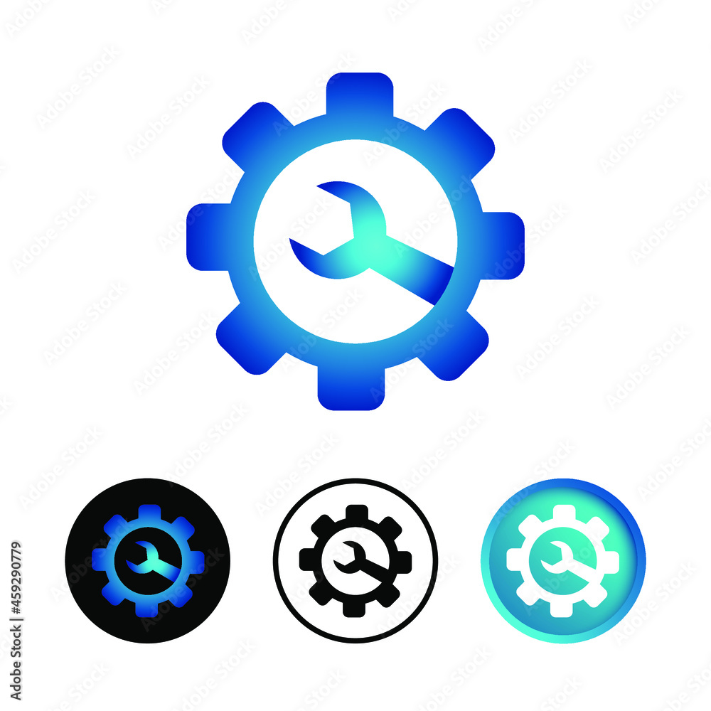 Abstract Repairing Services Icon Set Abstract Repairing Services Icon Set