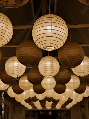 Decorative lights written in Japanese letters make the New Year's atmosphere more beautiful