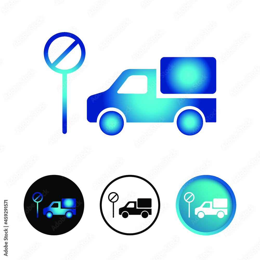 Abstract Stop Truck Icon Set Abstract Stop Truck Icon Set