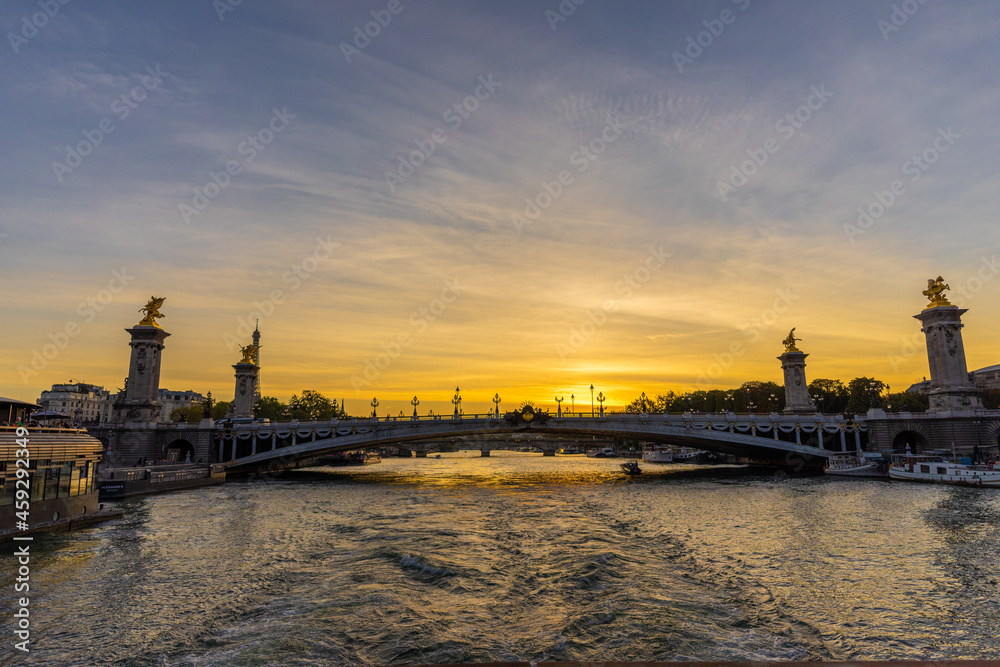 Alexander III bridge in Paris over Sena river Alexander III bridge in Paris over Sena river