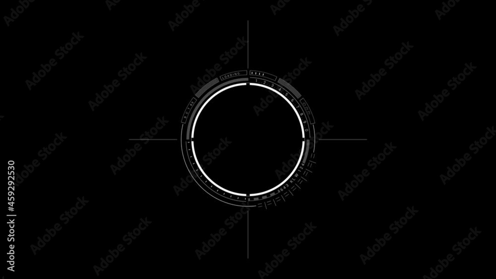 Looping Circle Target HUD with digital infographic.Technological abstract 2D shape animation.Texture Template. Looping Circle Target HUD with digital infographic.Technological abstract 2D shape animation.Texture Template.