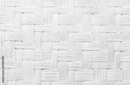 White grey bamboo weaving pattern  old woven rattan wall texture for background and design art work.
