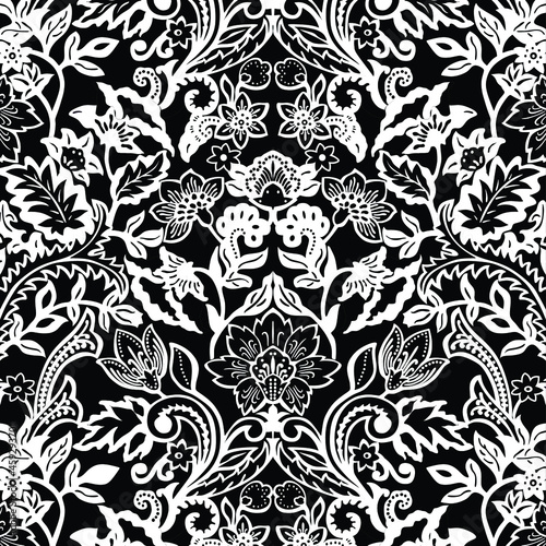 indonesian batik. indonesian batik pattern vector. Batik Indonesian: is a technique of wax-resist dyeing applied to whole cloth, or cloth made using this technique originated from Indonesia.  photo