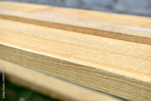 Pine white construction boards at the sawmill