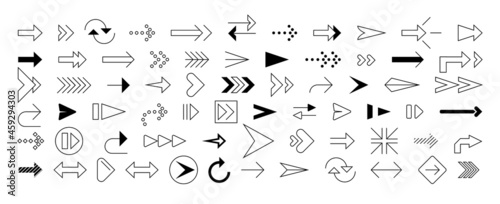 Arrow set icons.
Arrow vector collection. Arrow. Modern simple arrows. Cursor. Vector illustration.