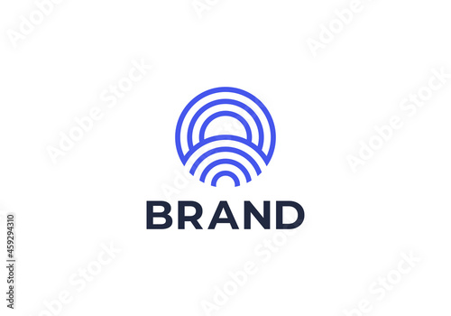 Letter O line outline Modern Logo Template Vector.
