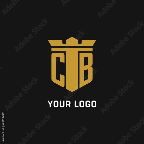 CB initial logo with shield and crown style
