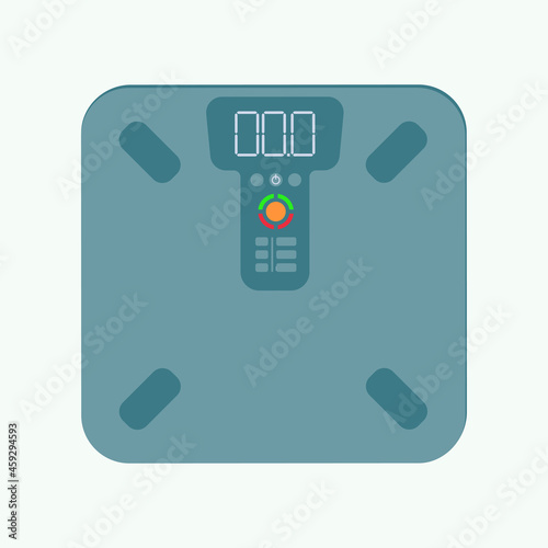 Bathroom scales isolated on white background. Weight measure device. Floor smart scales, vector Illustration.