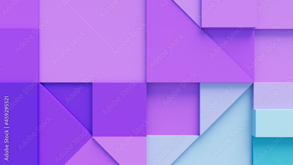 Abstract background created from Turquoise and Purple 3D Blocks. Futuristic 3D Render . Abstract background created from Turquoise and Purple 3D Blocks. Futuristic 3D Render .