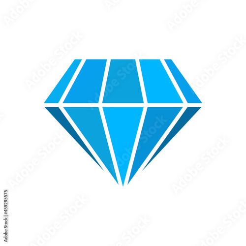 Blue diamond icon vector png isolated on white background