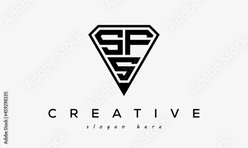 initial letters logo SFS black monogram diamond pentagon shape with tringle
