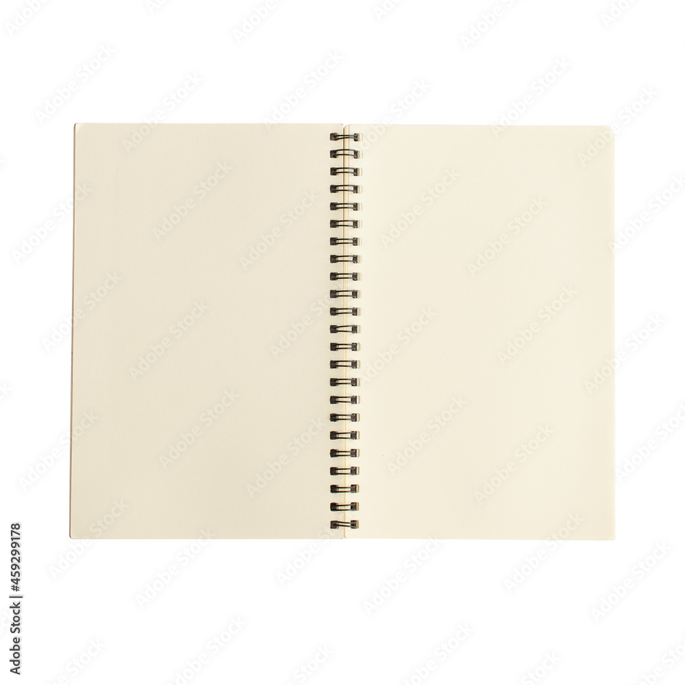 Spiral binder notebook with green read paper mock up isolated on white background Spiral binder notebook with green read paper mock up isolated on white background