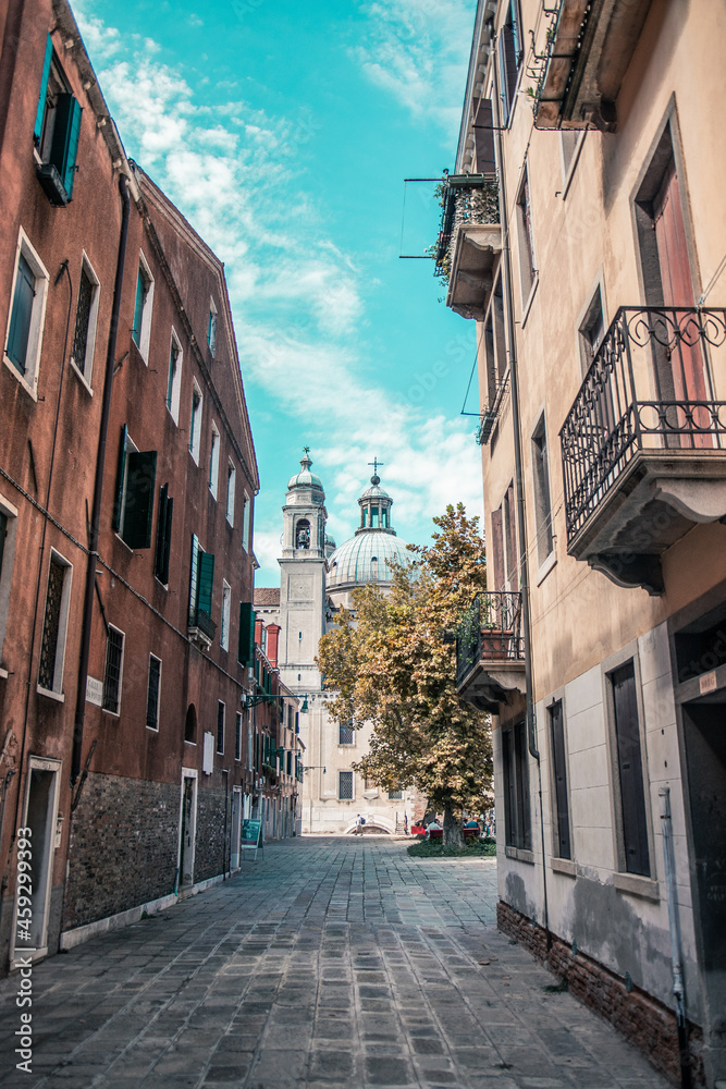 Fototapeta premium secret view on old beautiful church in venice