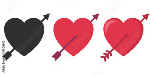 Amour Symbol with Heart and Arrow Icon. Vector illustration.