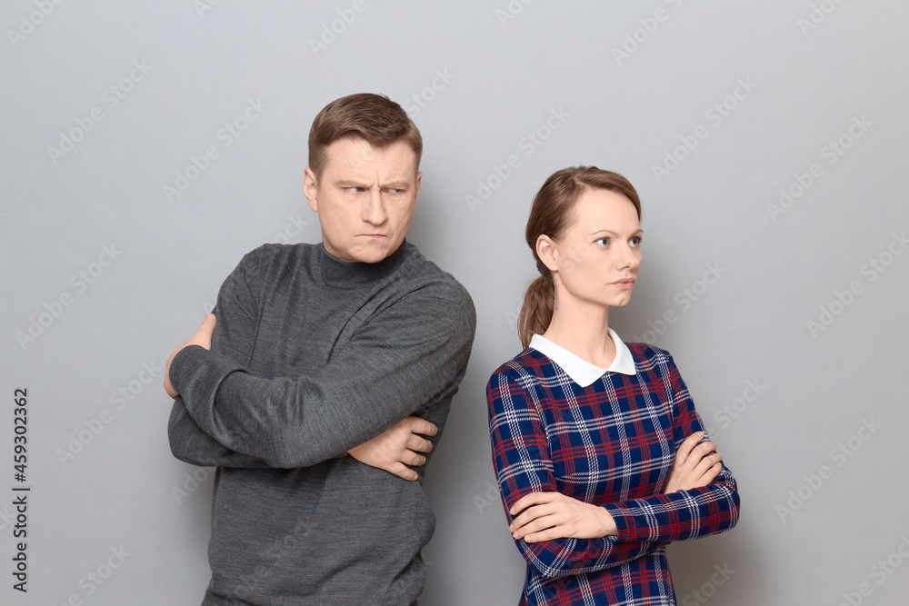 Portrait of couple after quarrel, relationship concept Portrait of couple after quarrel, relationship concept