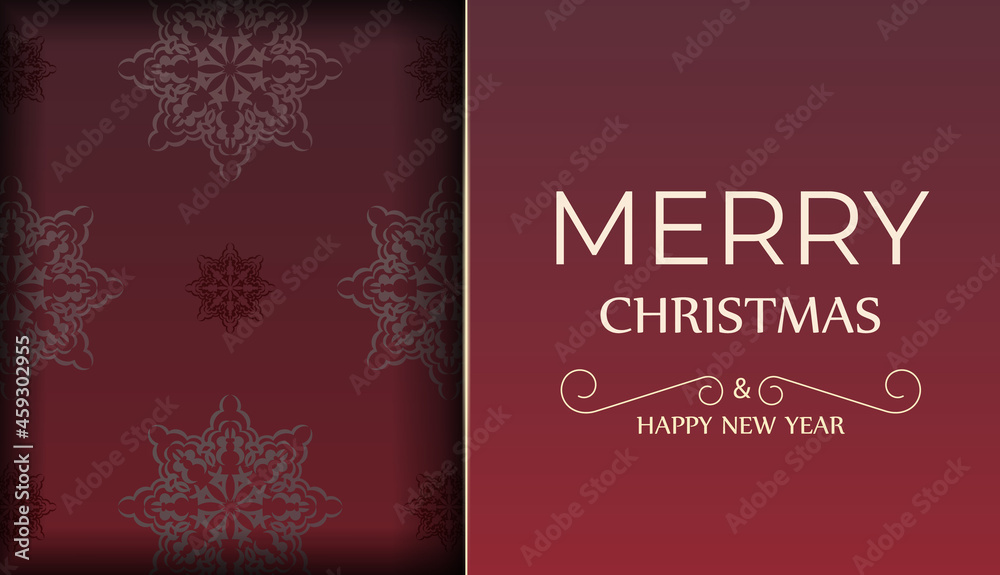 Red Color Happy New Year Brochure Template with Luxury Pattern Red Color Happy New Year Brochure Template with Luxury Pattern