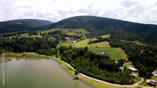 Aerial view of Lake in mexico photo