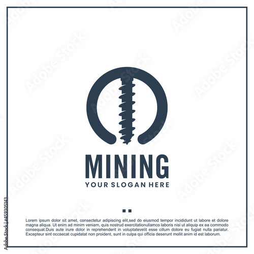 mining drill , logo template