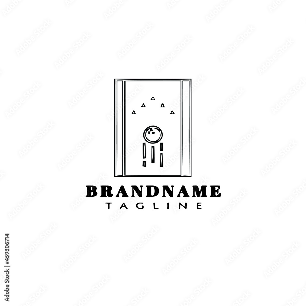 Fototapeta premium bowling cartoon logo icon design template black vector illustration