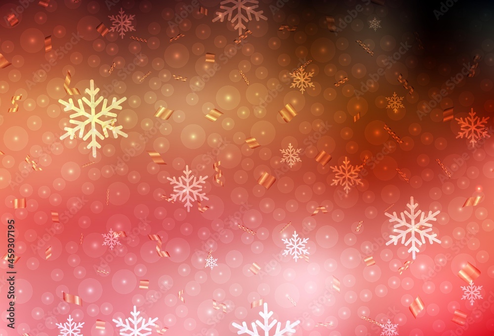 Light Red, Yellow vector backdrop in holiday style. Light Red, Yellow vector backdrop in holiday style.