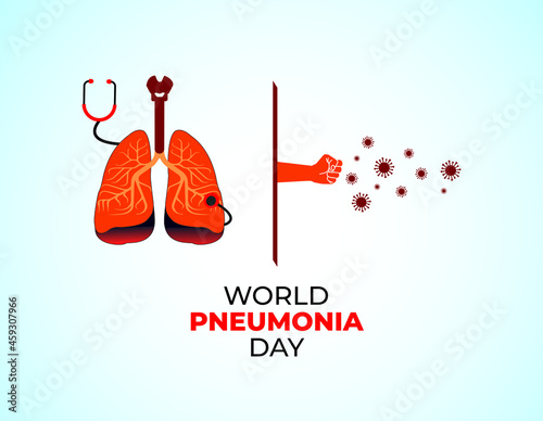 World Pneumonia Day concept. November 12. Template for background, banner, card, poster. Vector illustration.