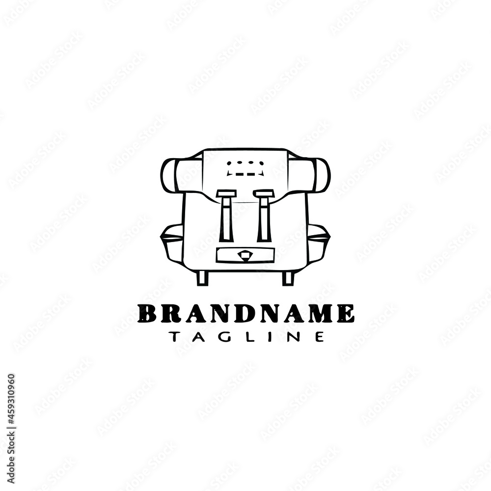 camping bag logo cartoon icon design template with various models black isolated vector camping bag logo cartoon icon design template with various models black isolated vector