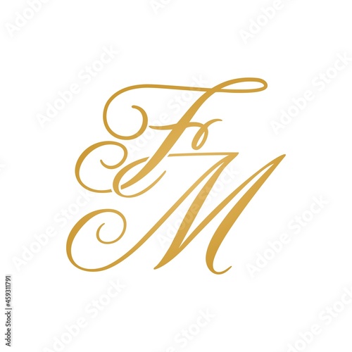 FM initial monogram logo
