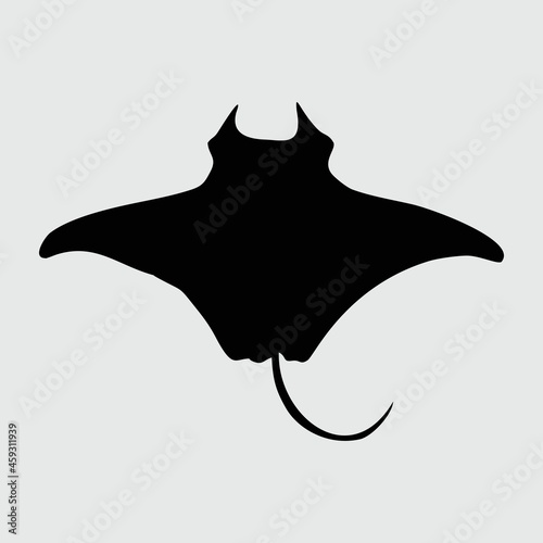 Stingray Silhouette, Stingray Isolated On White Background