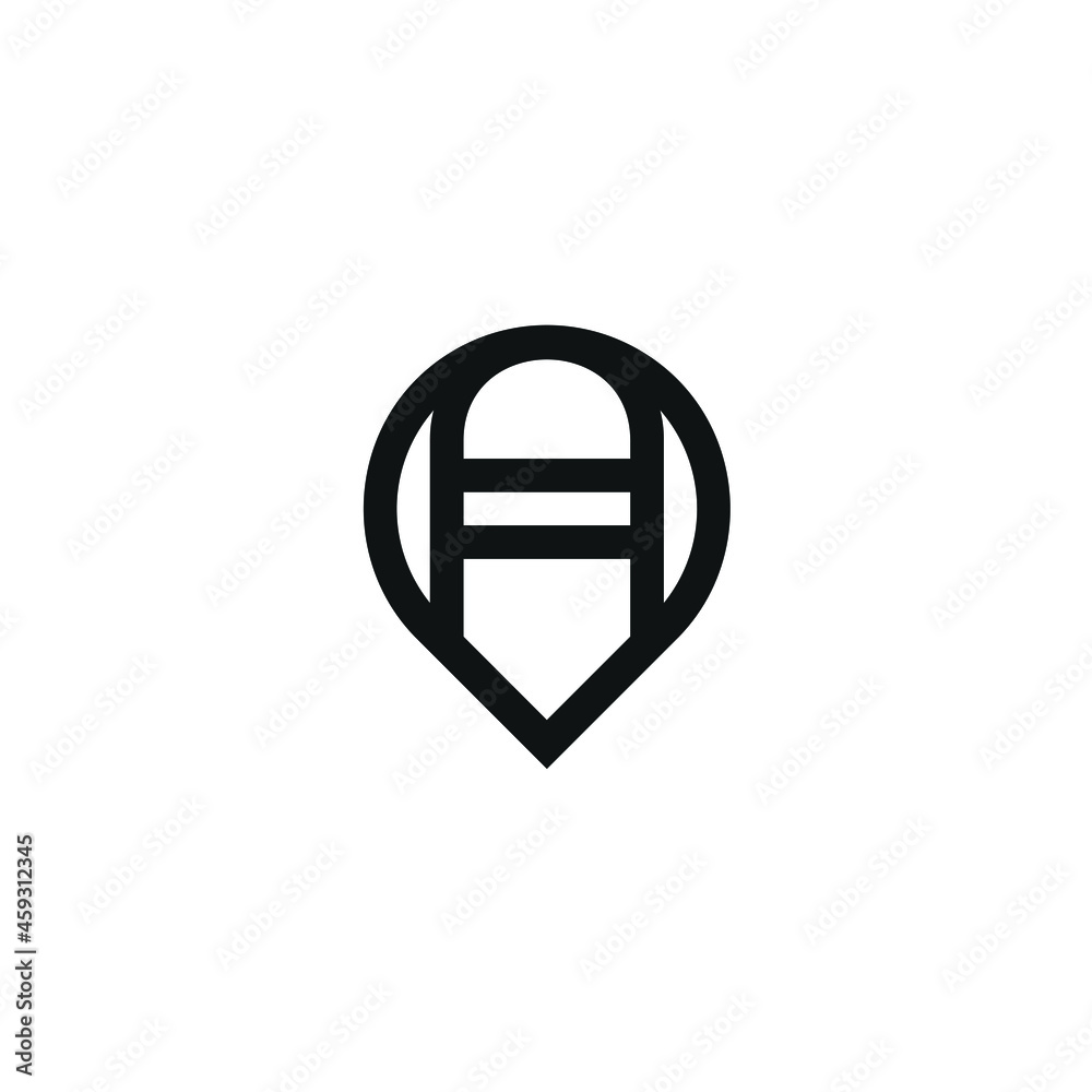 Map Place Location Mark, Letter A Logo Design with Minimalist Simple Style Pencil Template Map Place Location Mark, Letter A Logo Design with Minimalist Simple Style Pencil Template