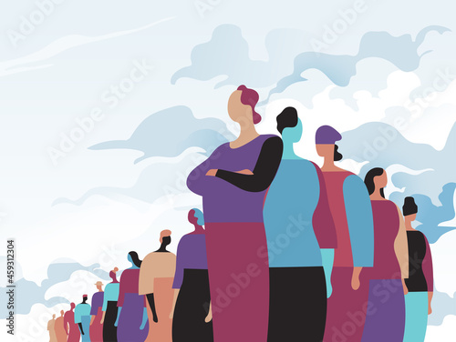 Gruppo di persone che stanno in fila