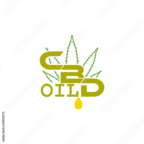 CBD oil icon. Hemp oil cannabis leaf icon isolated on white background