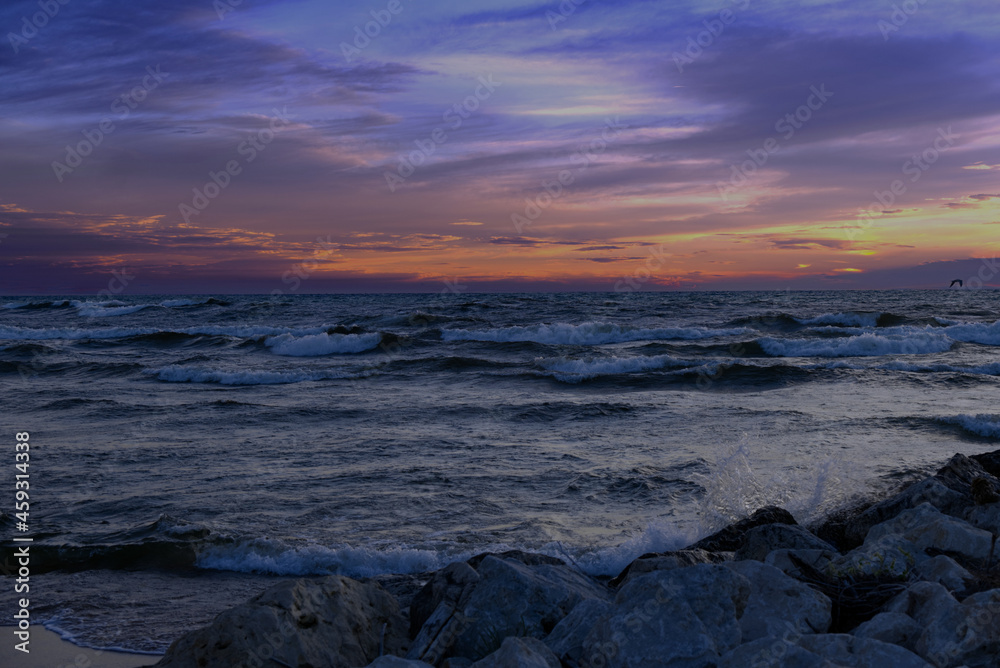 Sunset over Lake Michigan