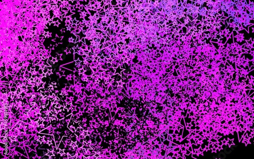 Dark Purple, Pink vector texture with beautiful stars.