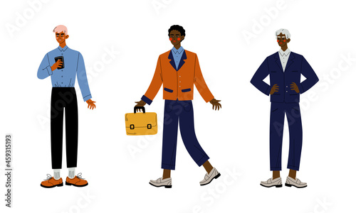 Business People and Entrepreneur Character or Office Worker of Various Ethnicity and Age Vector Set