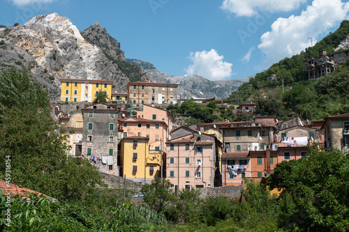 Fraction of Torano in Carrara, a Country nestled in the environment of the Marble Quarries, Tuscany - Italy