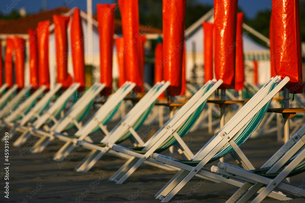 Sunset on the Italian beach