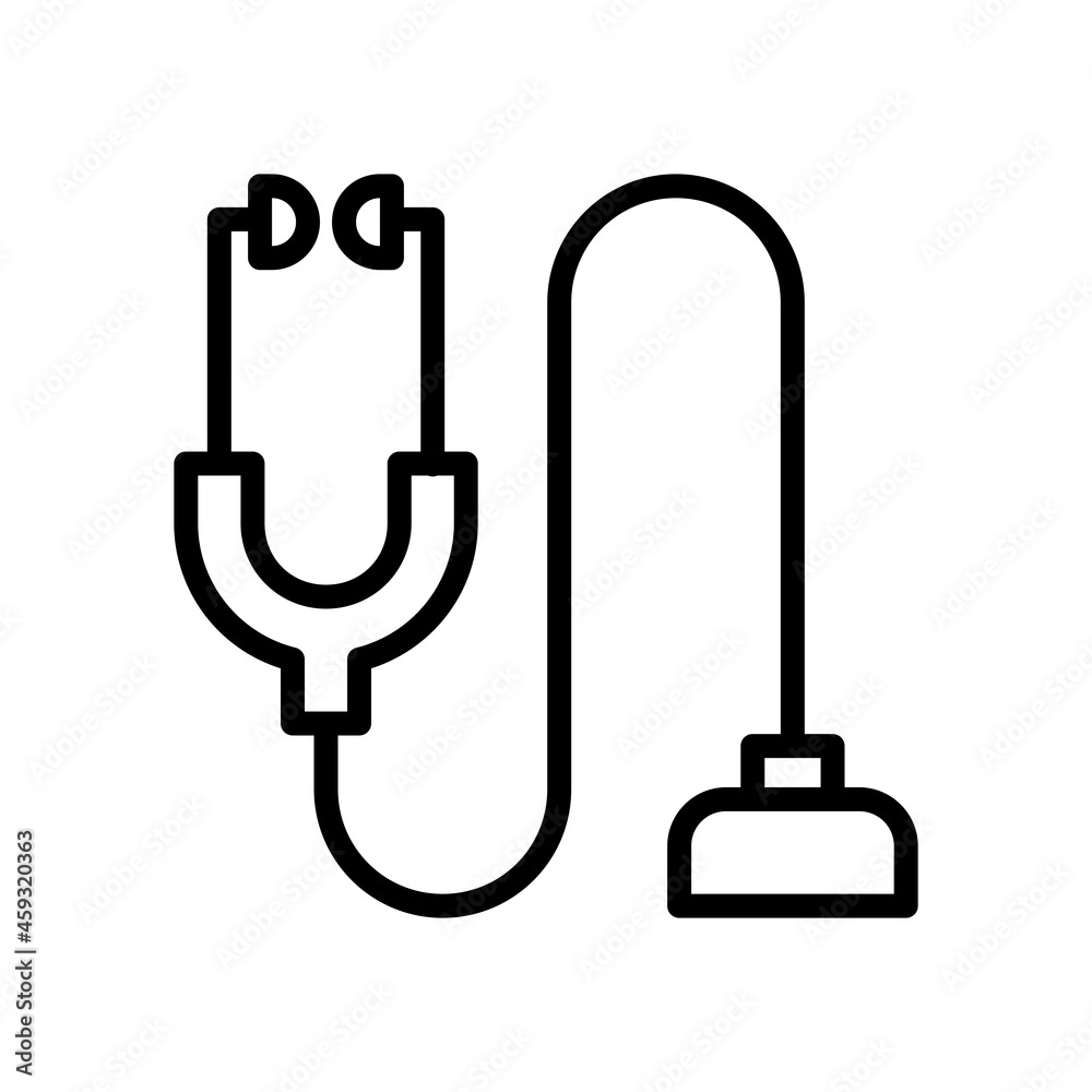 stethoscope icon vector with outline style isolated on white background. Vector illustration air flow sign symbol icon concept for medical, doctor, web, apps, technology and project stethoscope icon vector with outline style isolated on white background. Vector illustration air flow sign symbol icon concept for medical, doctor, web, apps, technology and project