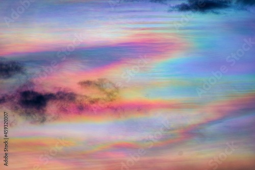 A rare case of Iridescent clouds showing dramatic color change in the sky