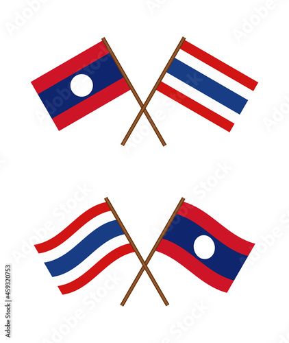 national flaf Thailand and Laos photo