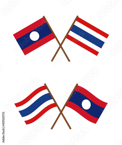 national flaf Thailand and Laos