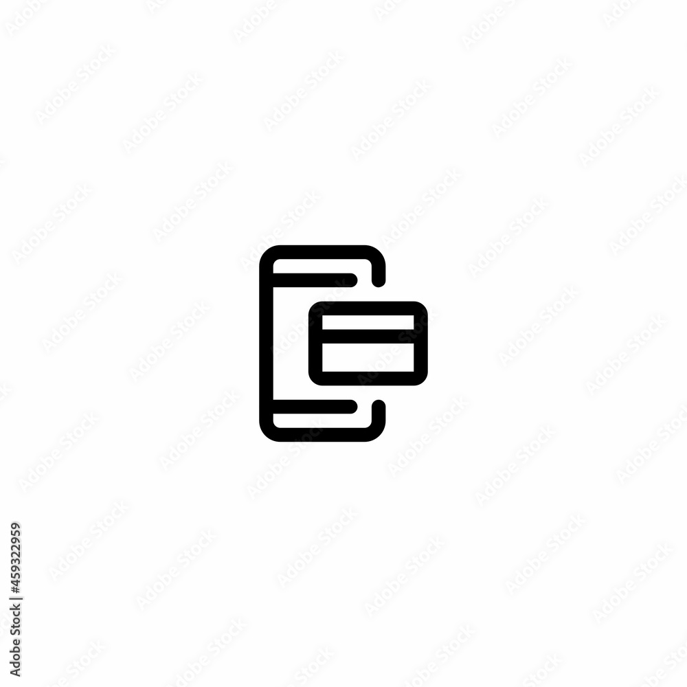 Mobile payment with credit or debit card Outline Icon, Logo, and illustration Mobile payment with credit or debit card Outline Icon, Logo, and illustration