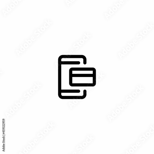 Mobile payment with credit or debit card Outline Icon  Logo  and illustration