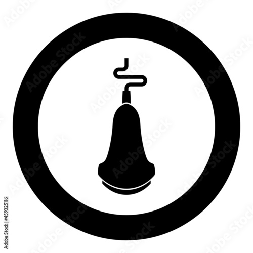 Ultrasound scanner Medical scanning diagnostic equipment echograpy Sonogram Ultrasonic research device icon in circle round black color vector illustration solid outline style image