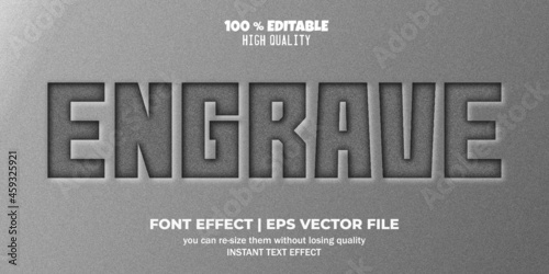 Editable text effect in engraved style