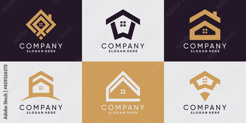 Set of house logo design inspiration for business company and personal Premium Vector Set of house logo design inspiration for business company and personal Premium Vector