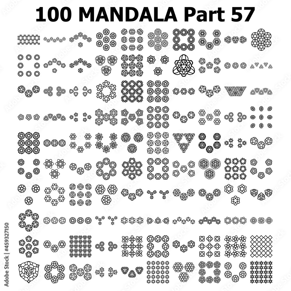 Various Pattern collections 100 Mandala pattern set Doodles freehand
