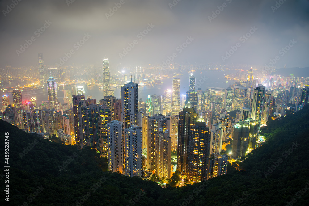 Hong Kong city view from The Victoria Peak.