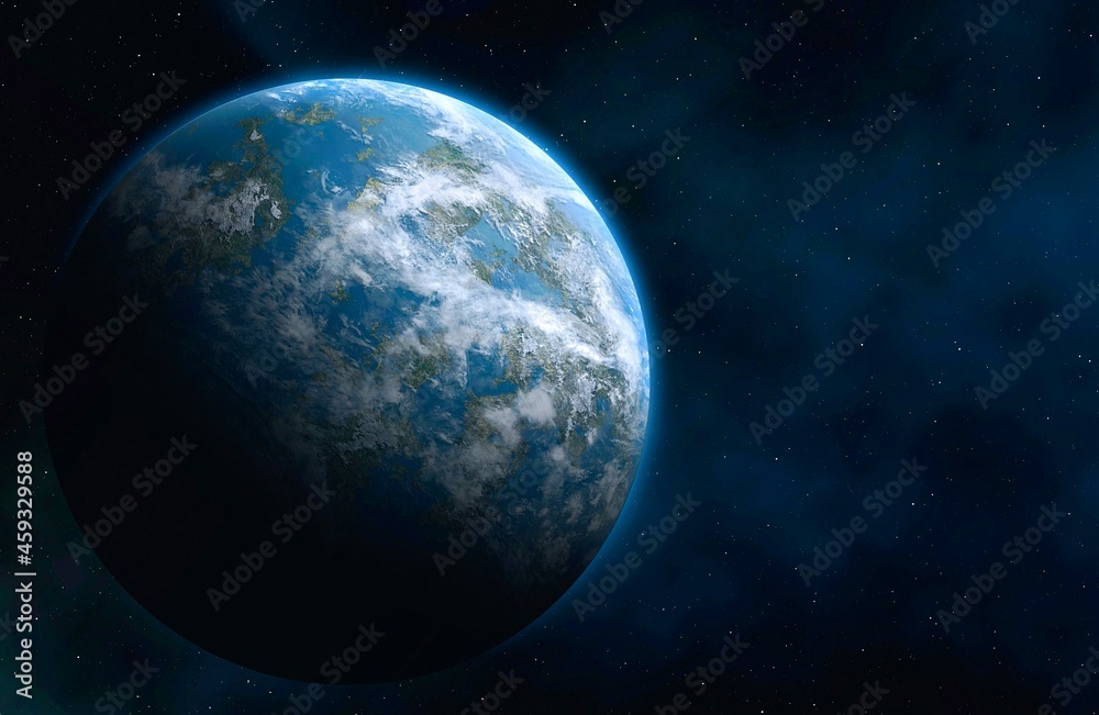 Planet Earth from space 3D illustration (Elements of this image furnished by NASA) 3d render