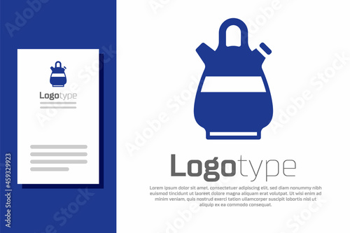 Blue Sangria pitcher icon isolated on white background. Traditional spanish drink. Logo design template element. Vector