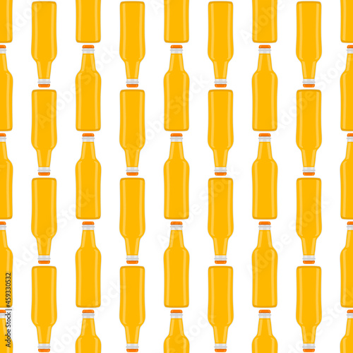 Illustration on theme seamless beer glass bottles with lid for brewery